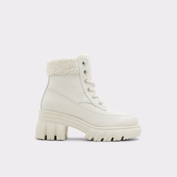 Aldo White Winter Combat Boots with Platform Waterproof - Picture 4 of 10